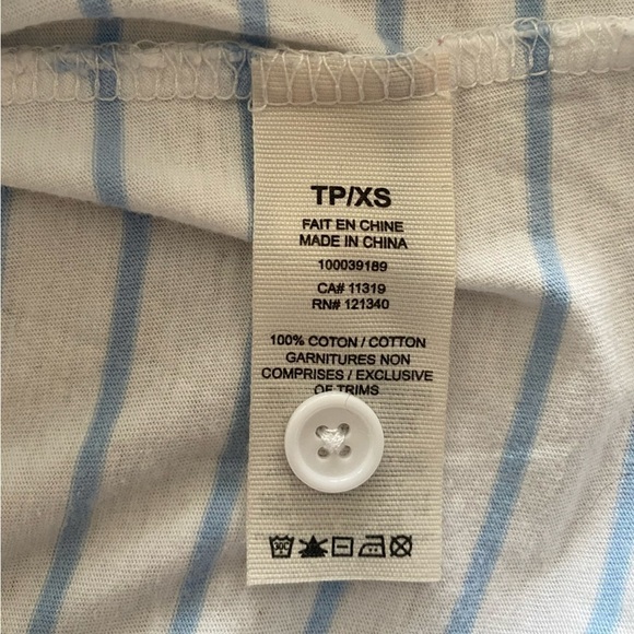 GARAGE Blue and White Striped Collared Shirt Size XS - Picture 6 of 9
